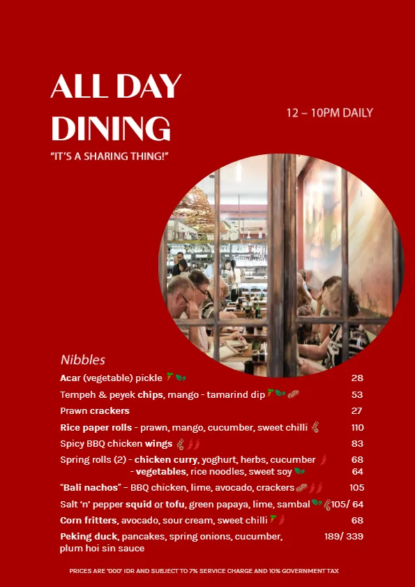 Menu All Day Dining